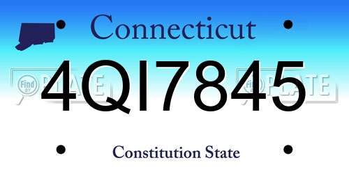 4QI7845 Connecticut License Plate
