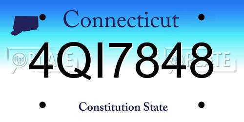 4QI7848 Connecticut License Plate