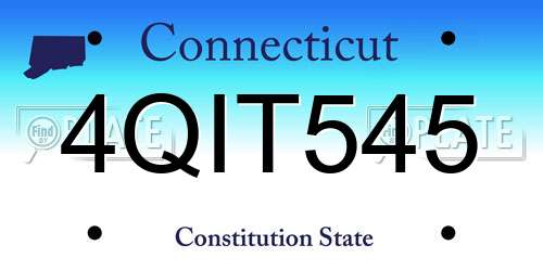4QIT545 Connecticut License Plate