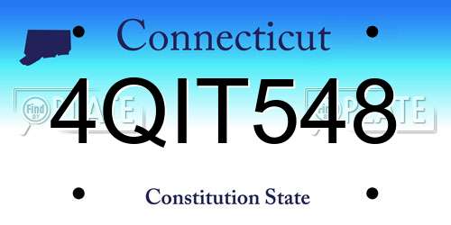 4QIT548 Connecticut License Plate