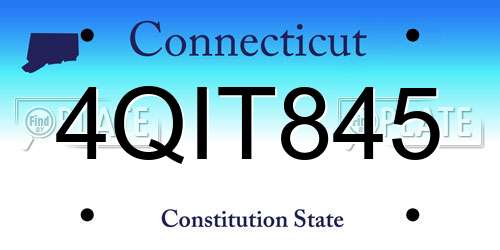 4QIT845 Connecticut License Plate
