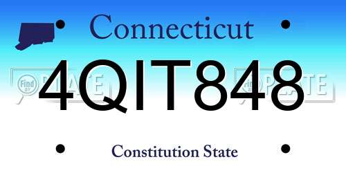 4QIT848 Connecticut License Plate