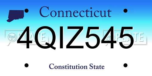 4QIZ545 Connecticut License Plate