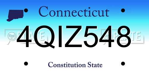 4QIZ548 Connecticut License Plate