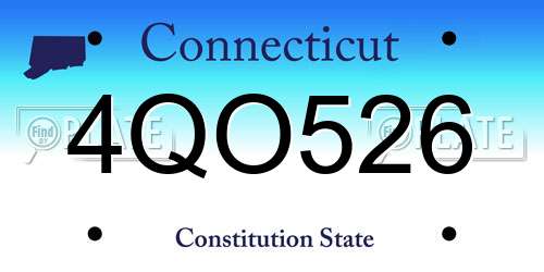 4QO526 Connecticut License Plate