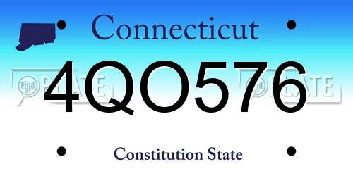 4QO576 Connecticut License Plate