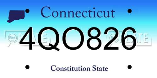 4QO826 Connecticut License Plate