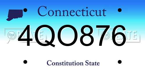 4QO876 Connecticut License Plate