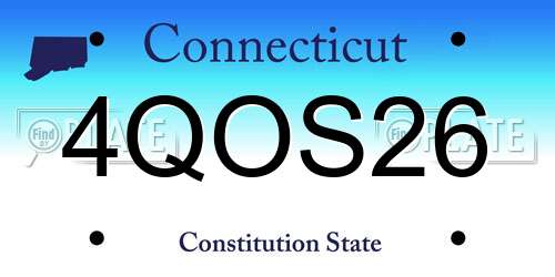 4QOS26 Connecticut License Plate