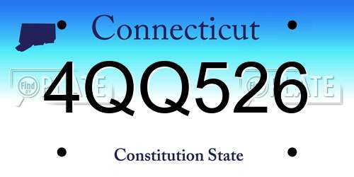 4QQ526 Connecticut License Plate