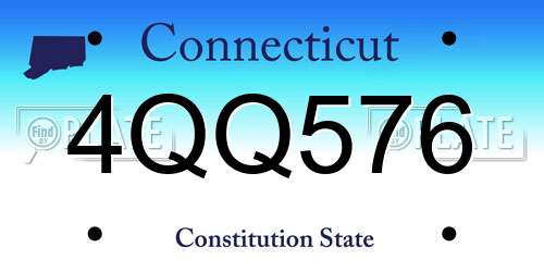 4QQ576 Connecticut License Plate