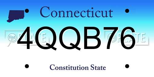 4QQB76 Connecticut License Plate