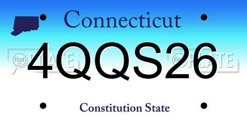 4QQS26 Connecticut License Plate