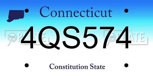 4QS574 Connecticut License Plate