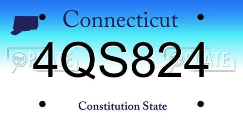 4QS824 Connecticut License Plate