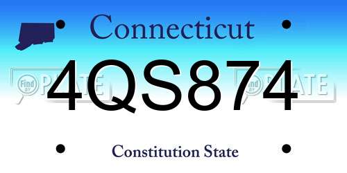 4QS874 Connecticut License Plate