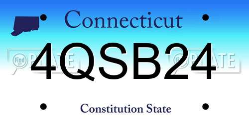 4QSB24 Connecticut License Plate