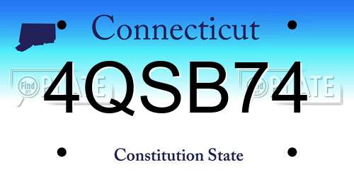 4QSB74 Connecticut License Plate