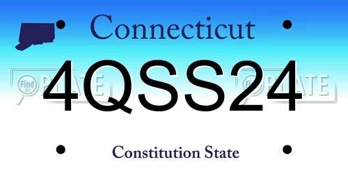 4QSS24 Connecticut License Plate