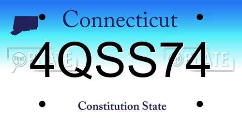 4QSS74 Connecticut License Plate