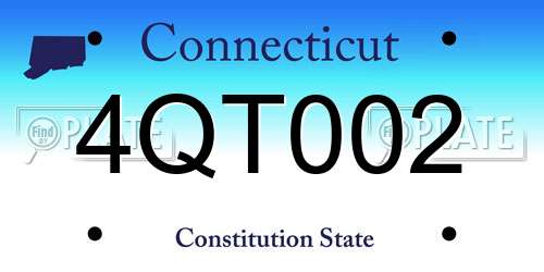 4QT002 Connecticut License Plate