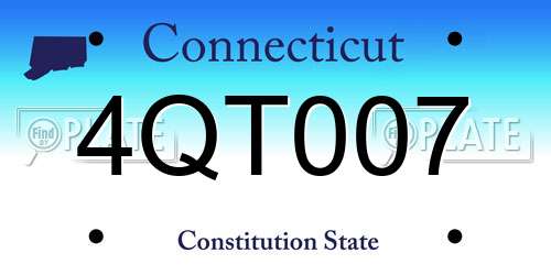 4QT007 Connecticut License Plate