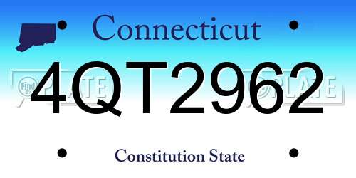 4QT2962 Connecticut License Plate