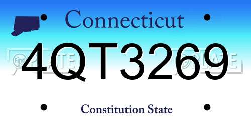 4QT3269 Connecticut License Plate