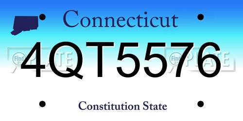 4QT5576 Connecticut License Plate