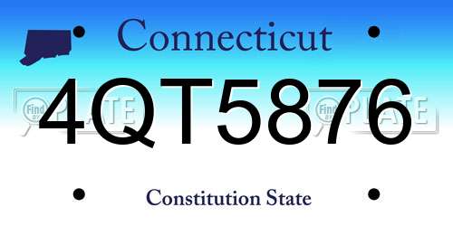 4QT5876 Connecticut License Plate
