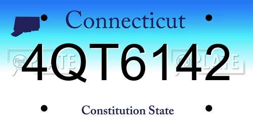 4QT6142 Connecticut License Plate