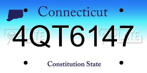 4QT6147 Connecticut License Plate
