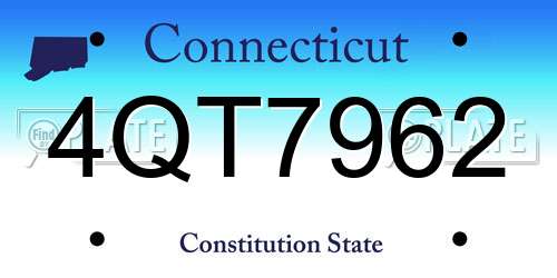 4QT7962 Connecticut License Plate