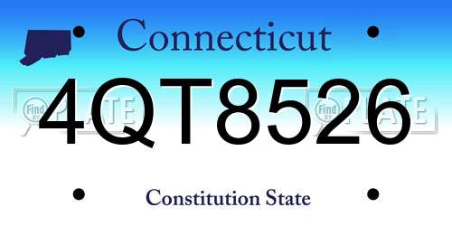 4QT8526 Connecticut License Plate