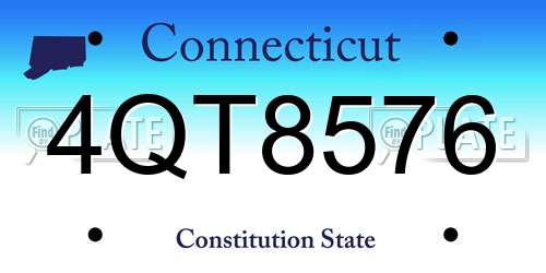 4QT8576 Connecticut License Plate