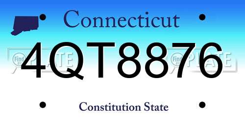 4QT8876 Connecticut License Plate