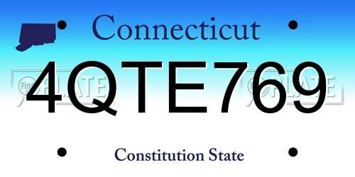 4QTE769 Connecticut License Plate
