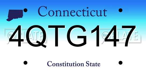 4QTG147 Connecticut License Plate