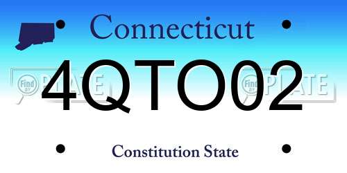 4QTO02 Connecticut License Plate