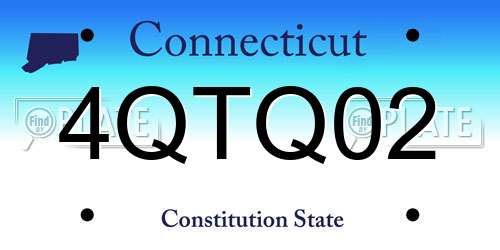 4QTQ02 Connecticut License Plate
