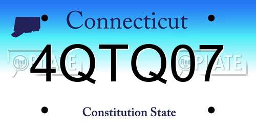 4QTQ07 Connecticut License Plate