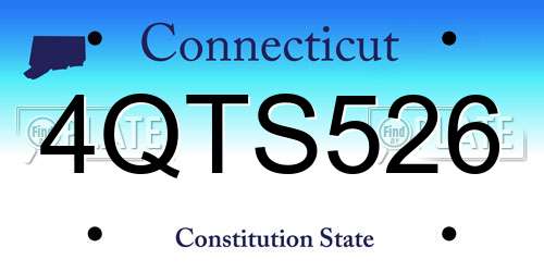 4QTS526 Connecticut License Plate