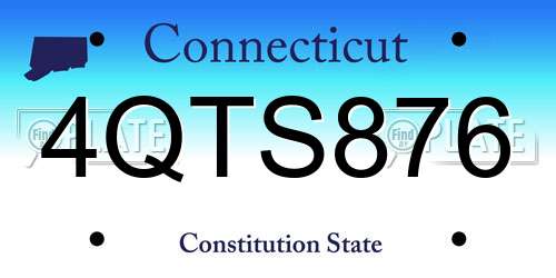 4QTS876 Connecticut License Plate