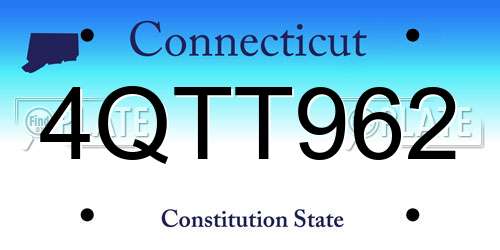 4QTT962 Connecticut License Plate