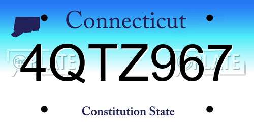 4QTZ967 Connecticut License Plate