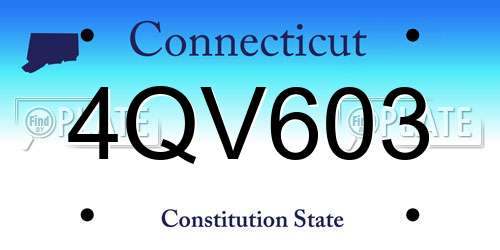 4QV603 Connecticut License Plate
