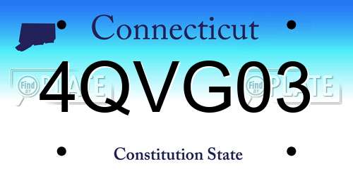 4QVG03 Connecticut License Plate