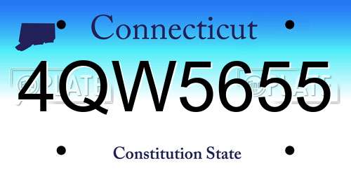 4QW5655 Connecticut License Plate