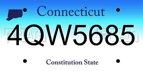 4QW5685 Connecticut License Plate