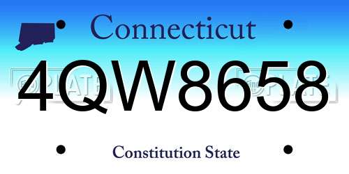 4QW8658 Connecticut License Plate
